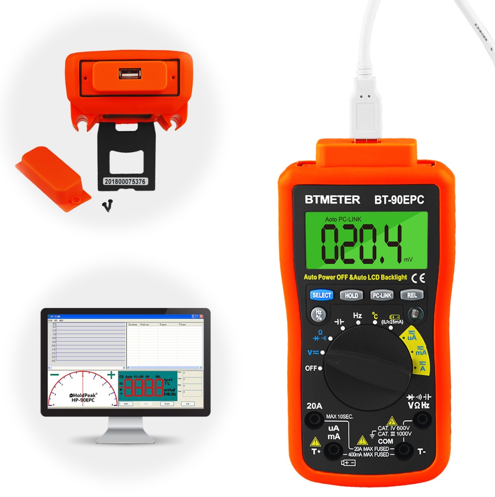 Usb Ammeter Tester - BT-90EPC Multimètre Numérique Auto Gamme 4000
