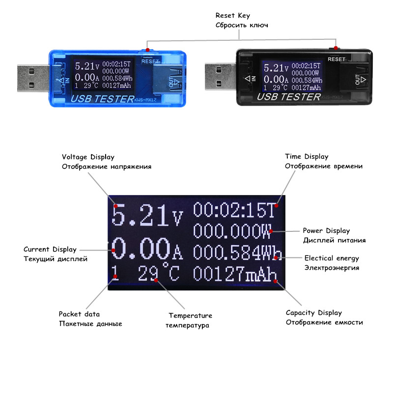 Testeur de tension 8 en 1 QC2. - Usb Ammeter Tester avis et prix